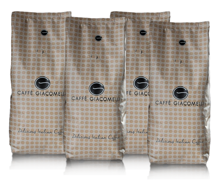 מארז 4 ק&quot;ג פולי קפה גיאקולמי GIACOMELLI בטעם עשיר