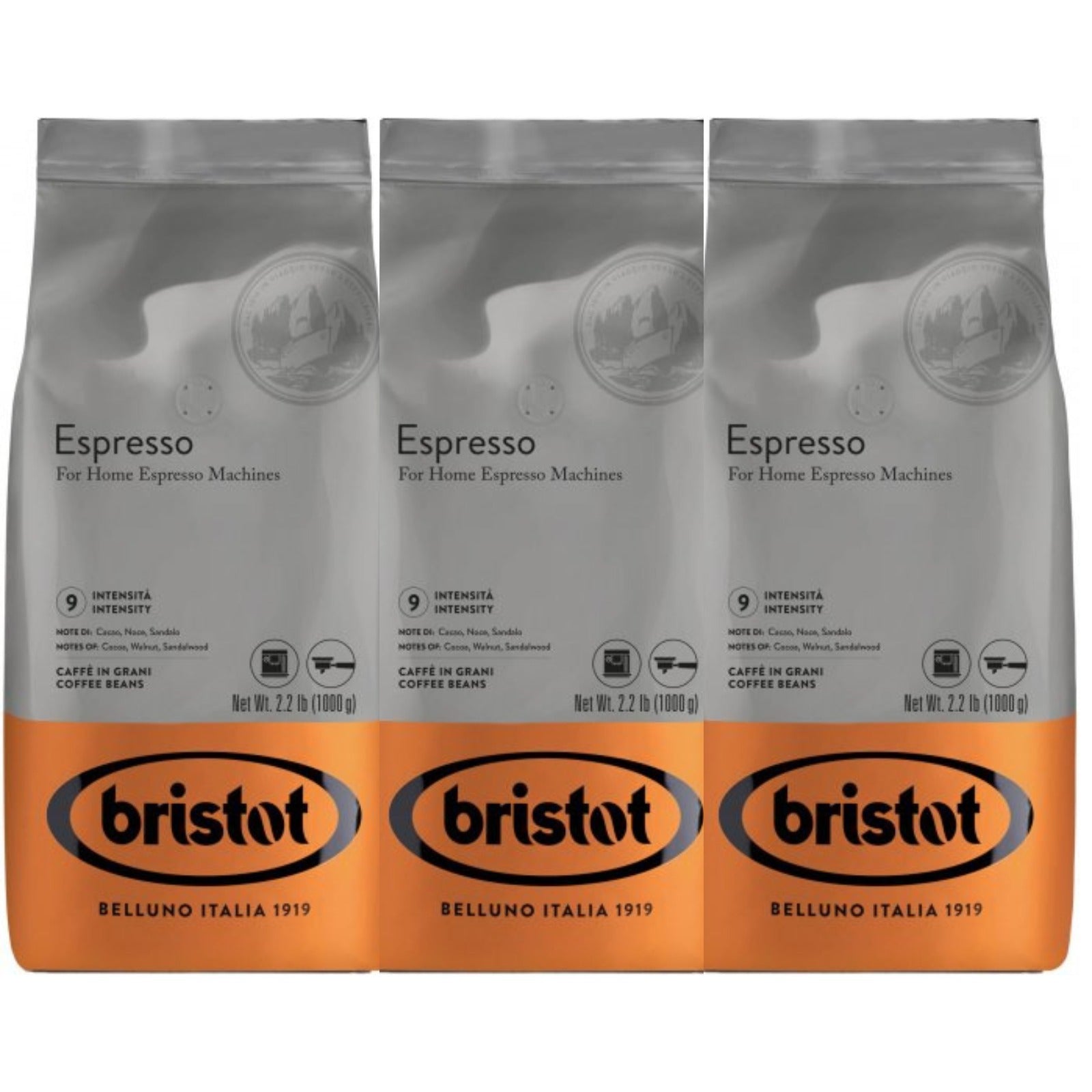 Bristot Espresso 1kg פולי קפה פולי קפה בריסטוט אספרסו 3 ק׳׳ג