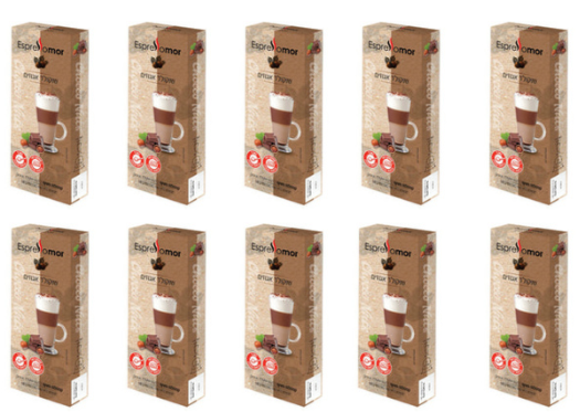 100 קפסולות שוקולד אגוזים לנספרסו אספרסו מור EspressoMor