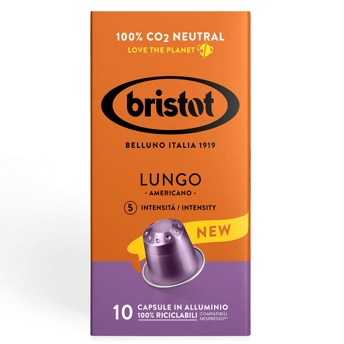 Bristot Lungo Coffee Capsule Alluminium Nespresso