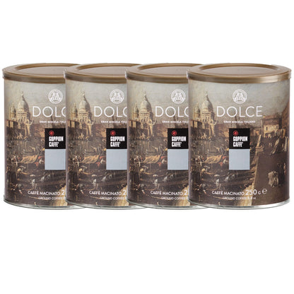 4 פחיות 250 גרם קפה טחון גופיון דולצ׳ה 250 גרם Goppion Dolce