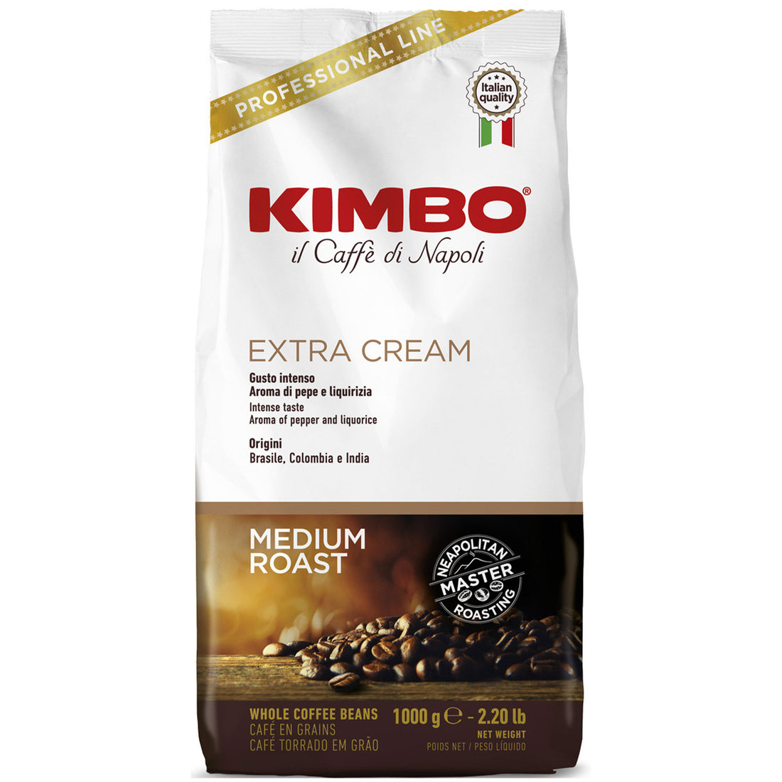 1 ק&quot;ג פולי קפה קימבו אקסרה קרים Kimbo Extra Cream