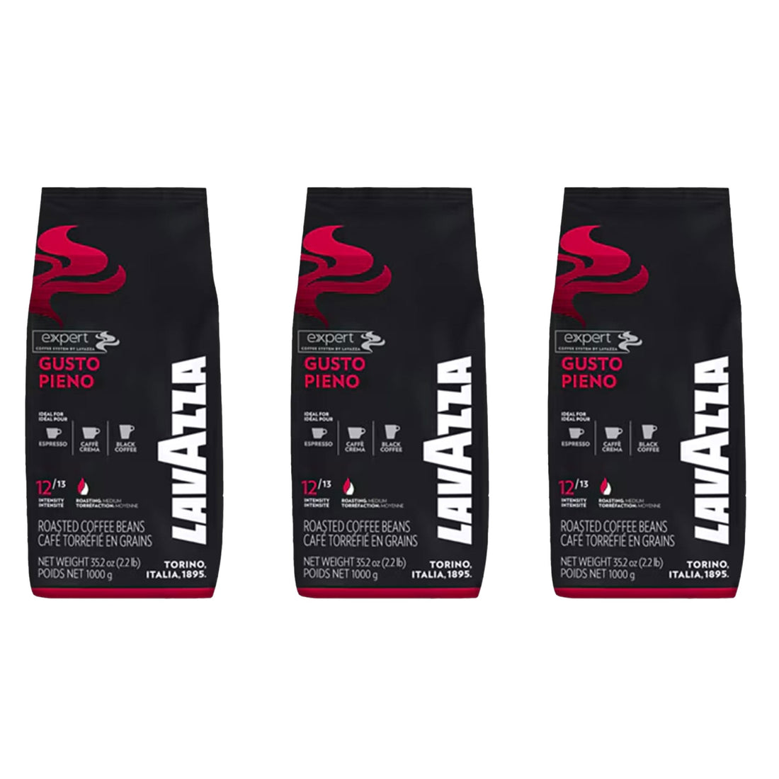 3 ק&quot;ג פולי קפה לוואצה גוסטו פיינו Lavazza Gusto Pieno