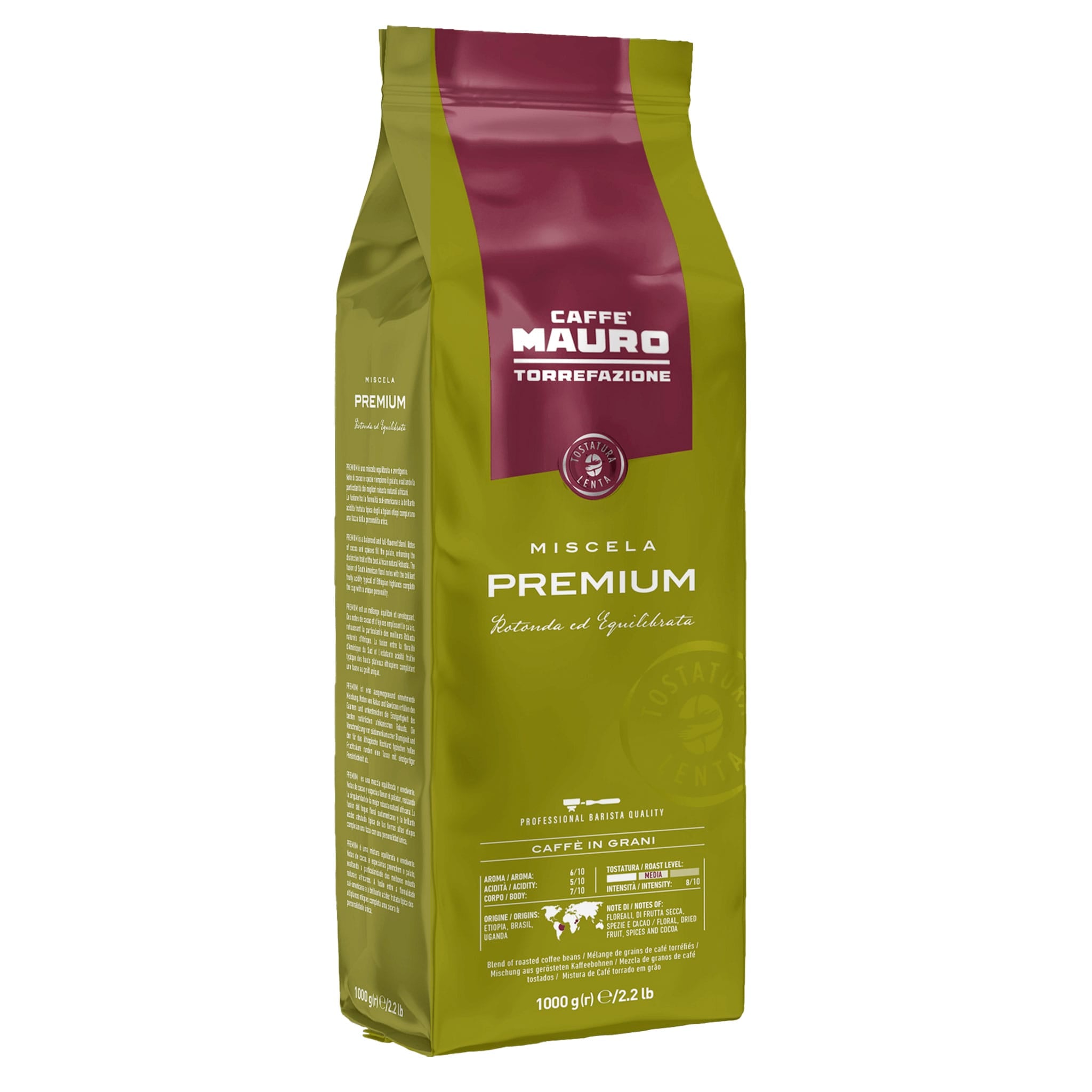 1 ק"ג פולי קפה מאורו פרמיום Mauro Premium