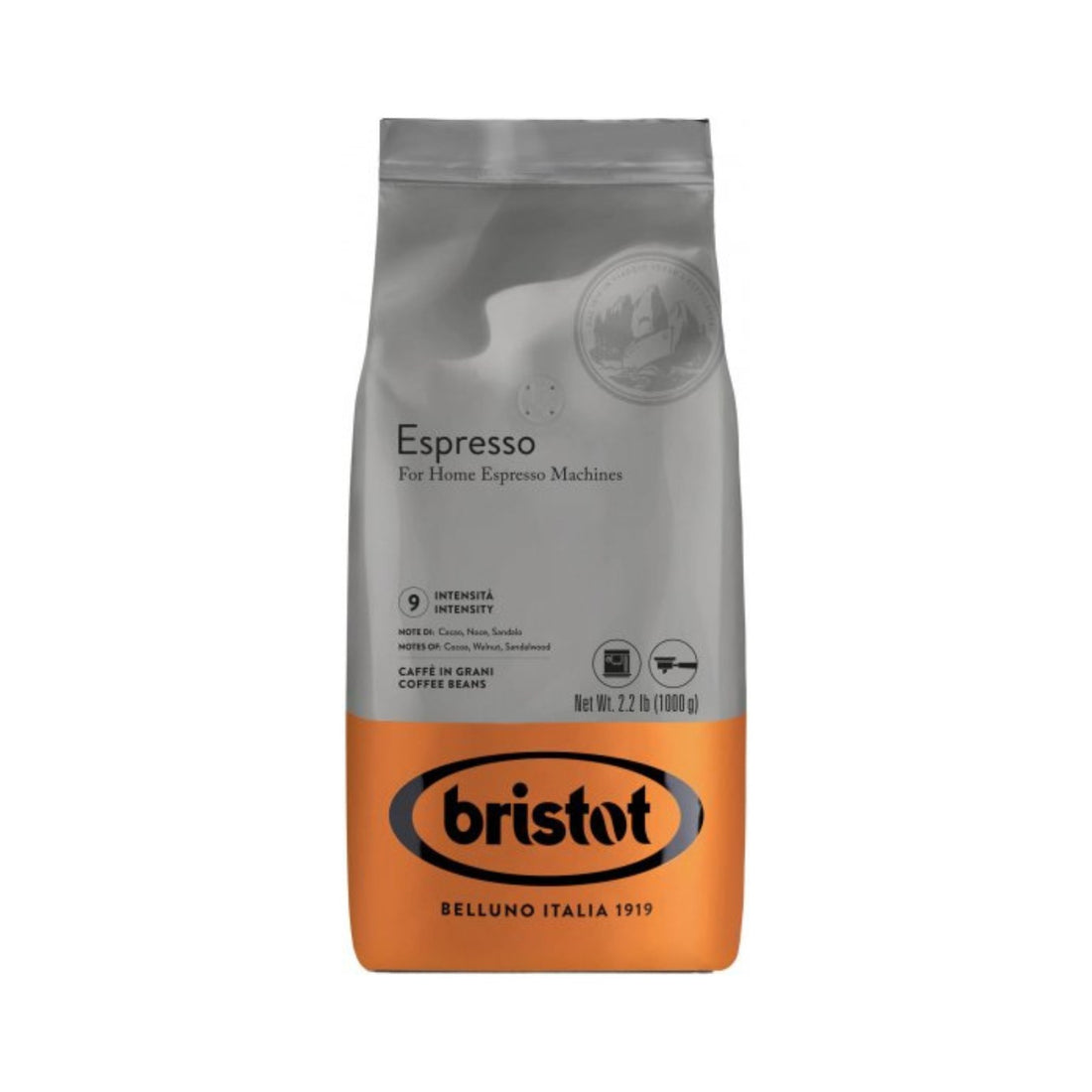 Bristot Espresso 1kg פולי קפה פולי קפה בריסטוט אספרסו 1 ק׳׳ג