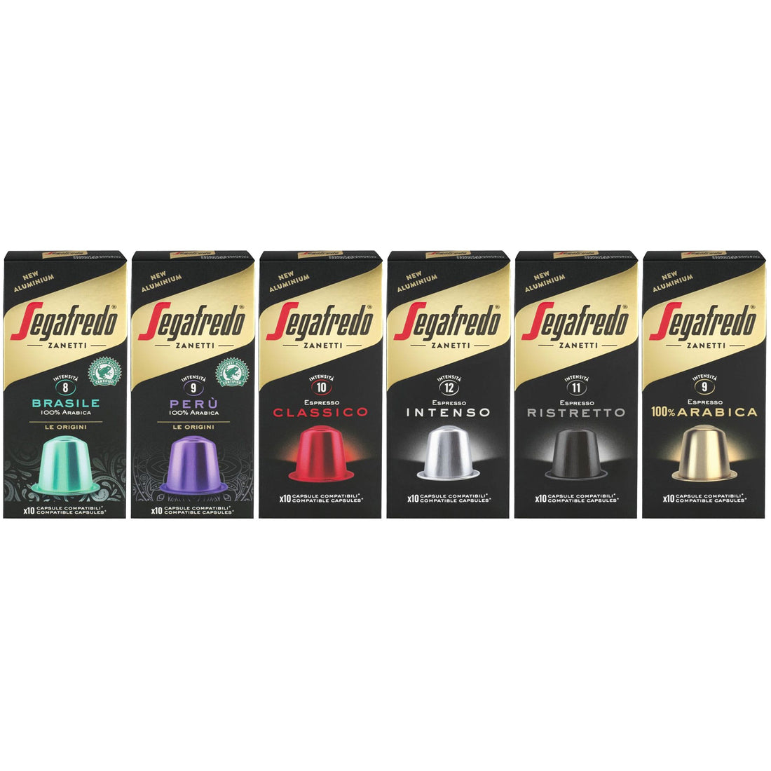 caffe segafredo espresso capsule in alluminium nespresso compatible