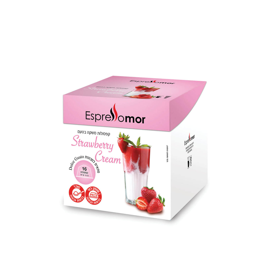 16 קפסולות תואמות דולצה גוסטו espressomor dolce gusto STRAWBERRY CREAM