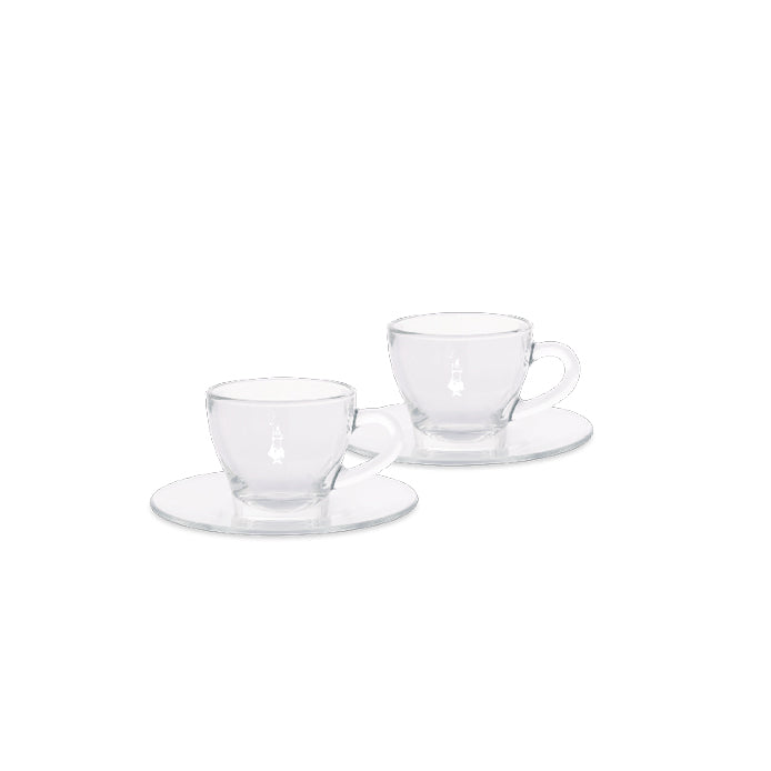 SET 2 ESPRESSO CUPS GLASS סט כוסות אספרסו ביאלטי