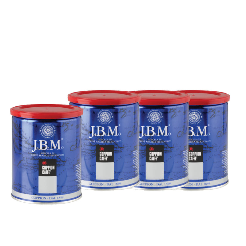 4 פחיות - J.B.M   קפה גופיון ג׳יי בי אם טחון למקינטות כל  אחת 250 גרם